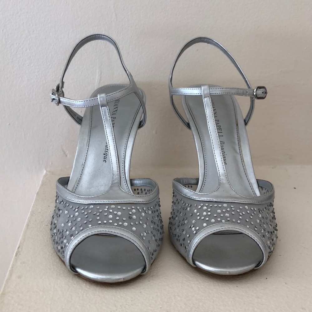 Adrianna Papell T-strap rhinestone heels